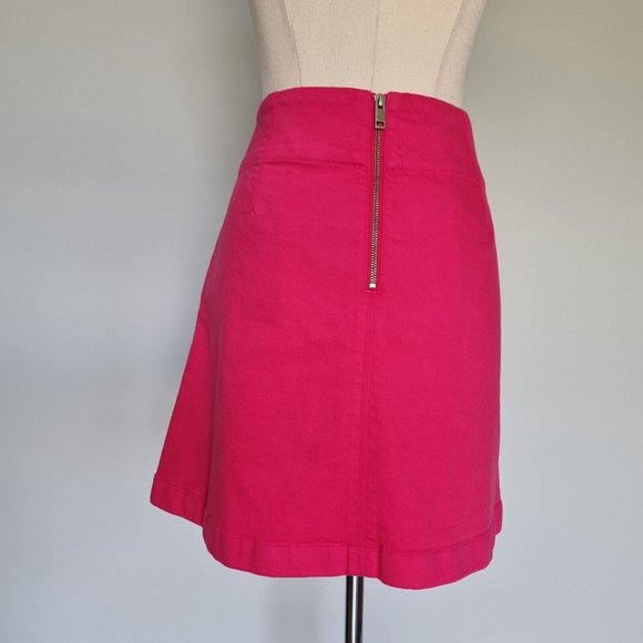 Country Road Hot Pink Cotton Faux Wrap A-Line Mini Skirt Y2K Size 10 - Picture 5 of 7
